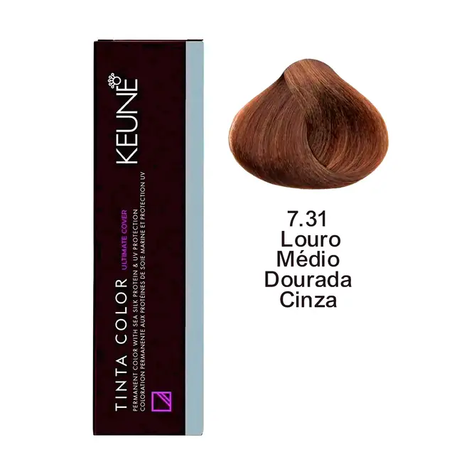Coloração Keune 7.31UC Louro Médio Dourado Cinza 60ML