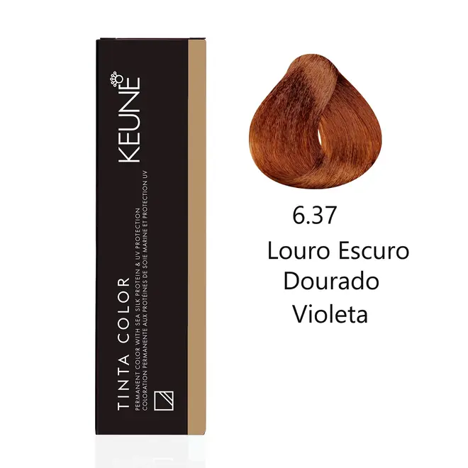 Coloração Keune 6.37 Louro Escuro Dourado Violeta 60ML