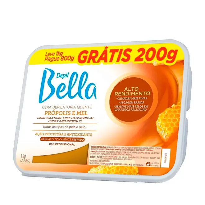 Cera Depilatória Depil Bella Propólis e Mel 800g