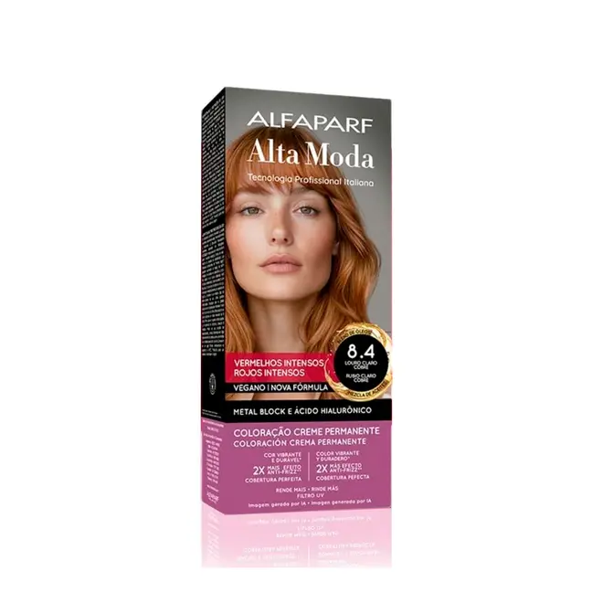 Coloração Permanente Alta Moda 8.4 Louro Claro Cobre 150g