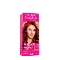 Coloração Permanente Alta Moda 7.64 Louro Médio Acobreado 150g