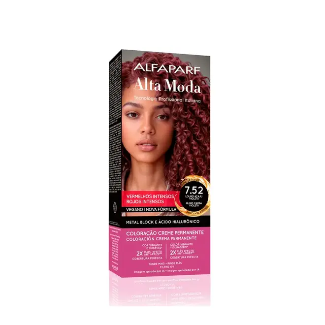 Coloração Permanente Alta Moda 7.52 Vinho Médio Marsala 150g