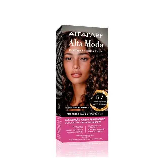 Coloração Permanente Alta Moda 5.7 Castanho Luminoso Médio 150g