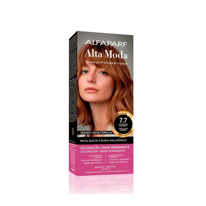 Coloração Permanente Alta Moda 7.7 Castanho Luminoso Extra Claro 150g