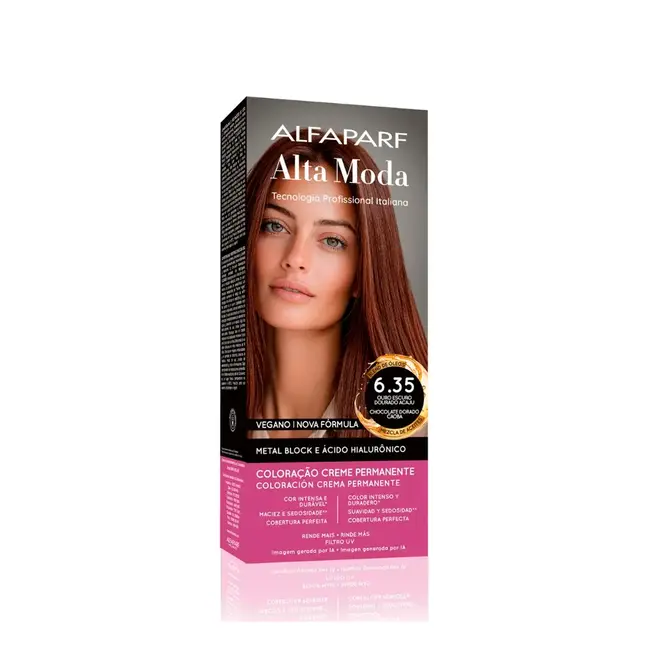 Coloração Permanente Alta Moda 6.35 Louro Escuro Dourado Acaju 150g