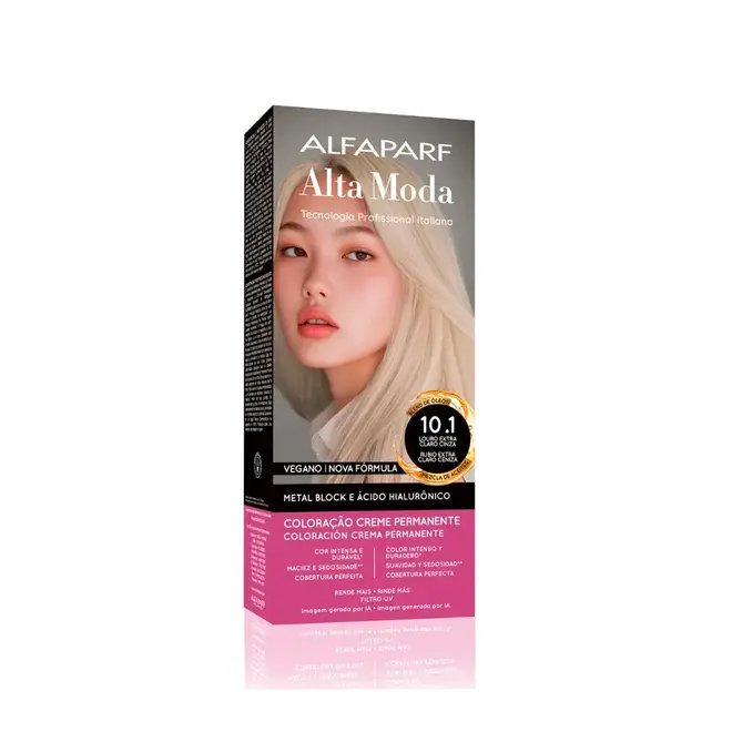 Coloração Permanente Alta Moda 10.1 Louro Extra Claro Cinza 150g