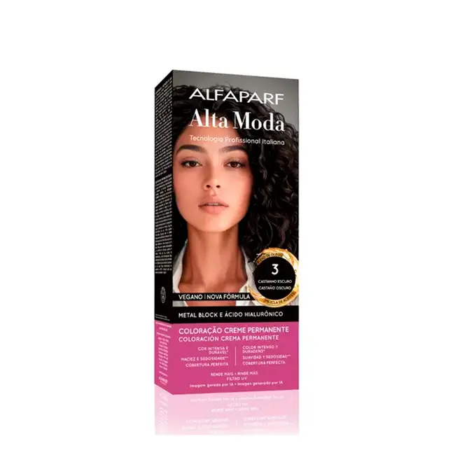 Coloração Permanente Alta Moda 3 Castanho Escuro 150g