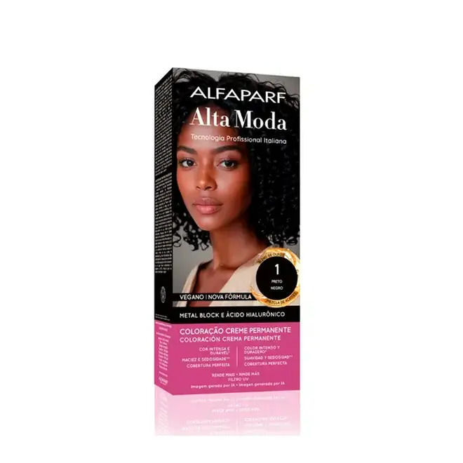 Coloração Permanente Alta Moda 1 Preto 150g