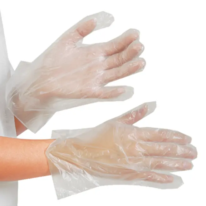 Luva Plástica Descartável NTFlex com 100 Unidades