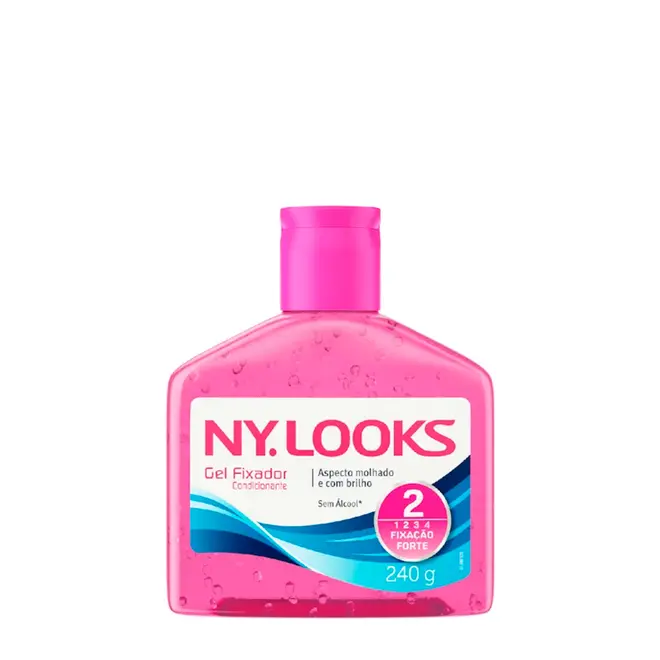 Gel Fixador Ny.looks 2 Fixação Forte Rosa 240G