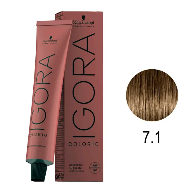 Coloração Permanente Igora Royal Color10 7.1 Louro Médio Natural Cinza 60ml