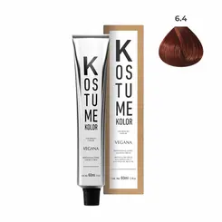 Coloração Permanente Kostume kolor Vegana 6.4 Loiro Escuro Cobre 60ml