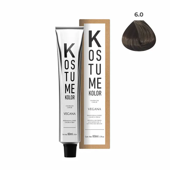 Coloração Permanete Kostume kolor Vegana 6.0 Loiro Escuro 60ml