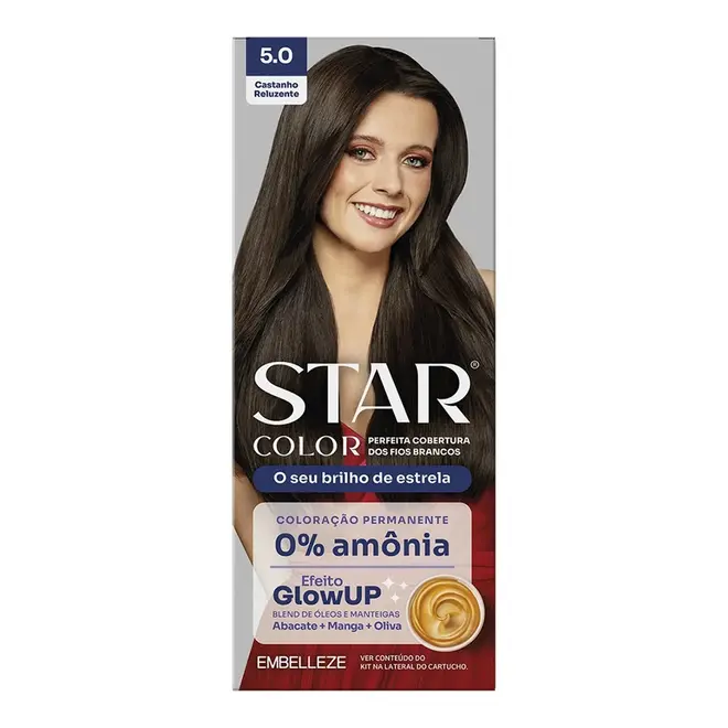 Coloração Permanente Embelleze Star Color sem Amônia Kit 3.0 Castanho Absoluto