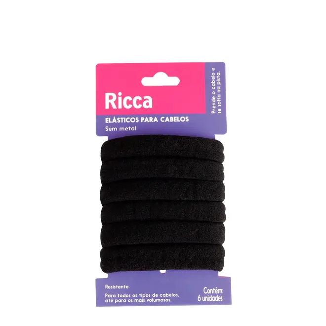Elástico Grosso Ricca Black 6 und. Ref.2725