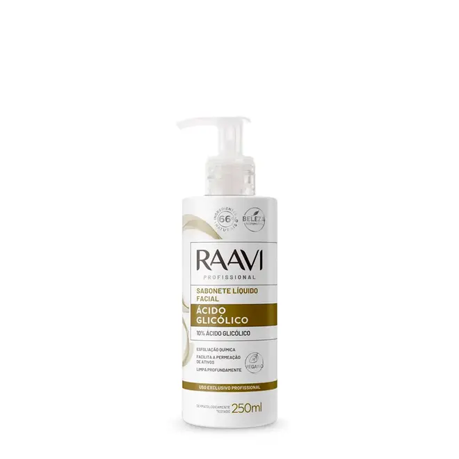 Sabonete Liquido Facial Raavi Ácido Glicólico 10% 250ml
