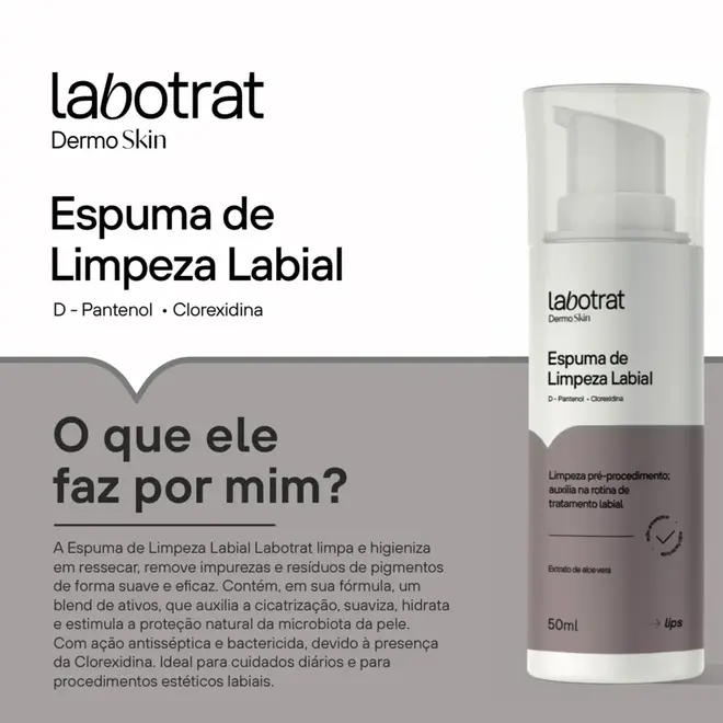 Espuma de Limpeza Labial Labotrat Dermo Skin 50ml