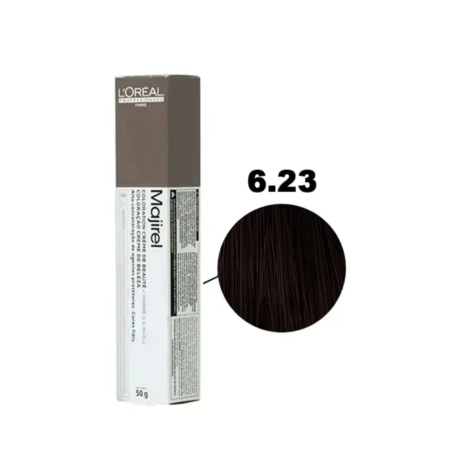 Coloração Permanente L'Oréal Majirel 6.23 Louro Escuro Irisado Dourado 50G