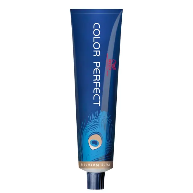 Coloração Permanente Wella Professionals Color Perfect 7/07 Louro Médio Natural Marrom Pure Naturals 60G