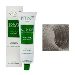 Coloração Permanente Sem Amônia Keune So Pure 9.12 Louro Muito Claro Cinza Pérola 60ML