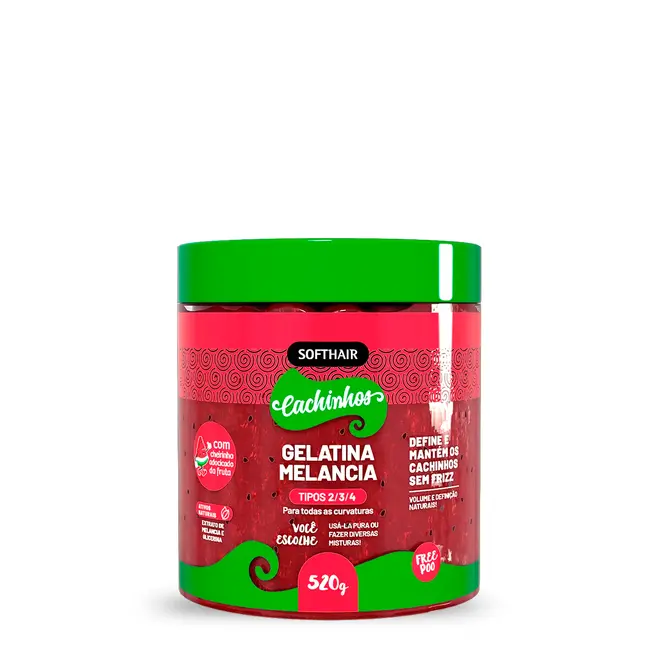 Gelatina Soft Hair Melancia Cachos 520g