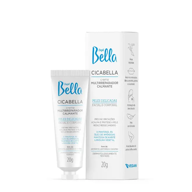 Creme Multirreparador Calmante Cicabella Depil Bella 20g