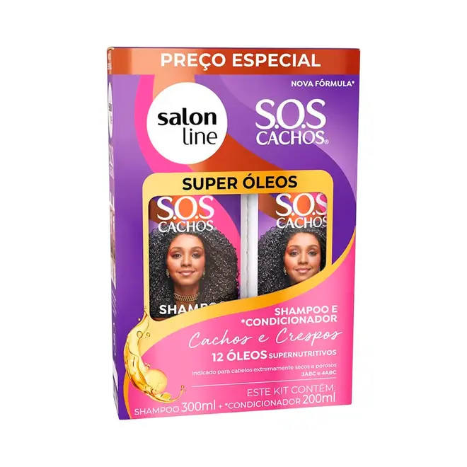 Shampoo e Condicionador Salon Line S.O.S Cachos Super 300/200ml
