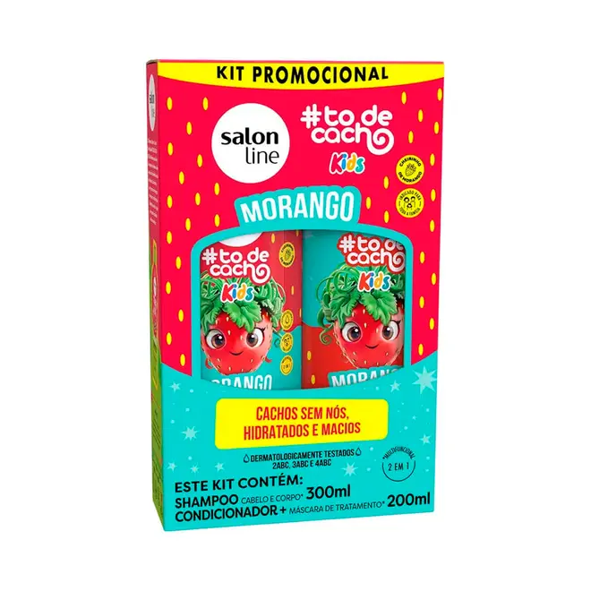 Shampoo e Condicionador Salon Line Morango #todecacho Kids 300/200ml
