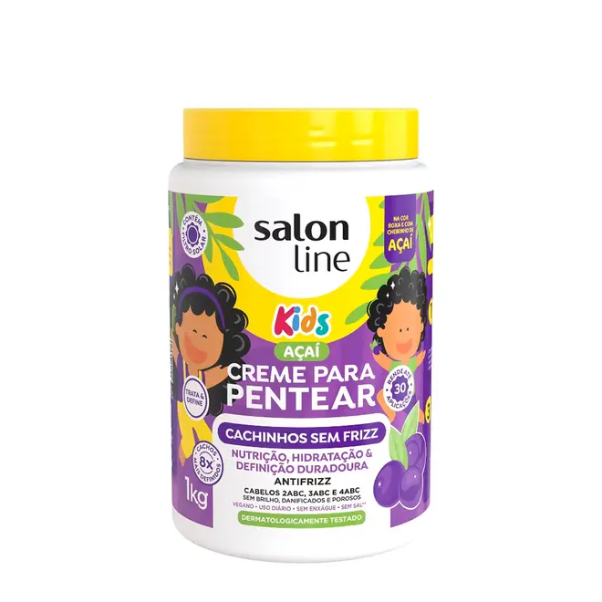 Creme para Pentear Salon Line Açaí Kids Cachinhos Ativados 1kg