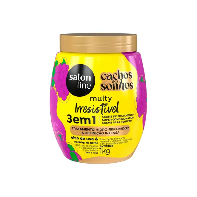 Creme de Tratamento Salon Line Uva 3 em 1 Cachos dos Sonhos Multy Irresistível 1kg