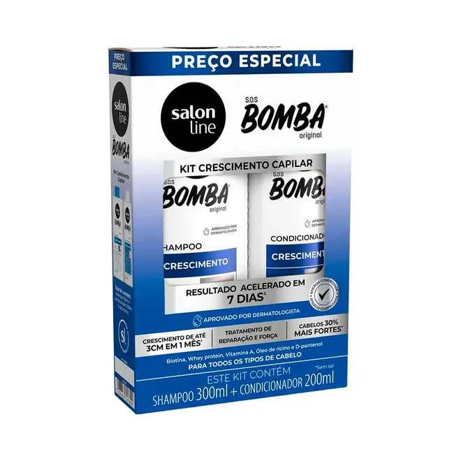 Shampoo e Condicionador Salon Line SOS Bomba Original 300/200ml