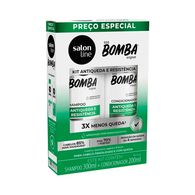 Shampo e Condicionador Salon Line SOS Bomba Antiqueda 300/200ml