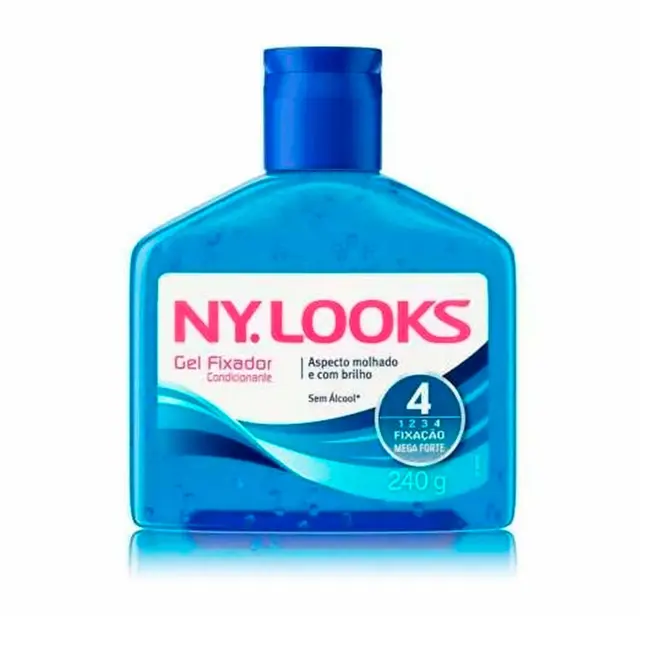 Gel Fixador Ny.looks 4 Fixação Mega Forte Azul 240G