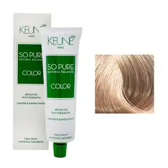 Coloração Permanente Sem Amônia Keune So Pure 9.13 Louro Muito Claro Cinza Dourado 60ML