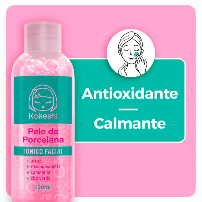 Tônico Facial Kokeshi Pele de Porcelana Limpa e Tonifica 120ml