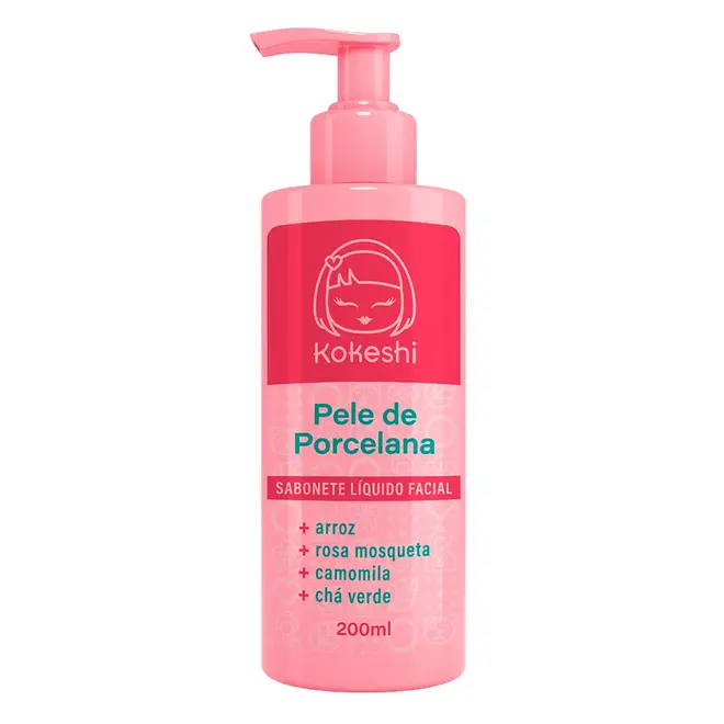 Sabonete Líquido Facial Kokeshi Pele de Porcelana Não Agride 120ml