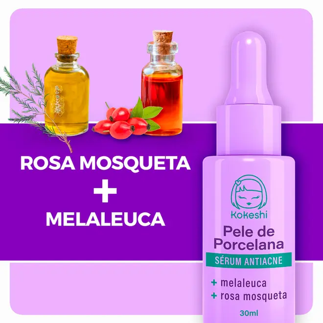 Sérum Facial Antiacne Kokeshi Pele de Porcelana Antisséptica 30ml