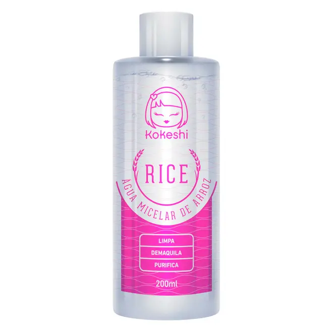 Água Micelar de Arroz Kokeshi Hidrata Livre de Perfume 200ml