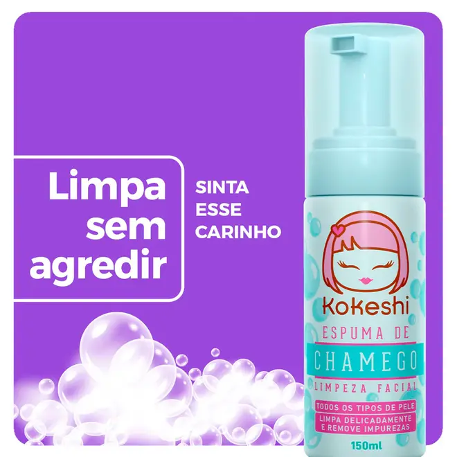 Espuma de Limpeza Facial Kokeshi Chamego 150ml