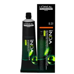 Coloração Permanente Sem Amônia L'Oréal Inoa 8.31 Louro Claro Bege Dourado 60G