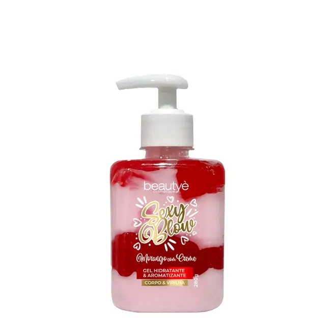 Gel Hidratante e Aromatizante Corpo e Virilha Beautye Sexy Blow Morango 280g
