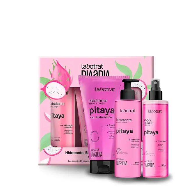 Kit Rosto e Corpo Pitaya Labotrat Dia a Dia 3 unidades