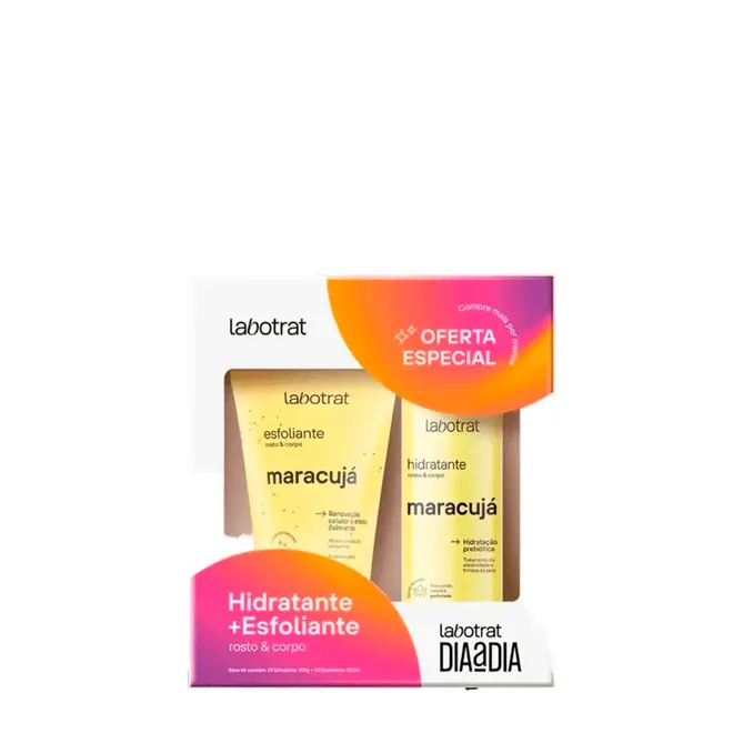 Kit Esfoliante Rosto e Corpo Maracujá Labotrat Dia a Dia 190g