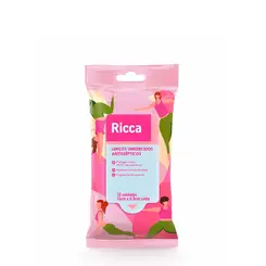 Lenços Umedecidos Antissépticos Ricca Rosa 10 Unidades