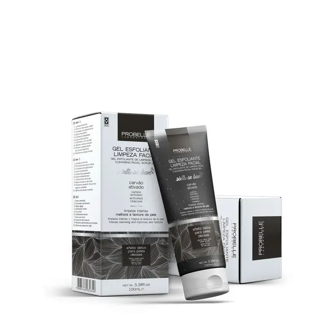 Gel Probelle Esfoliante Facial Carvão Ativado 160ml