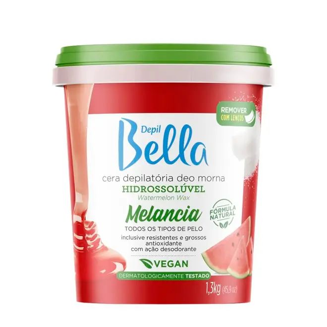 Cera Depilatória Depil Bella Hidrossolúvel Melancia 1,300g