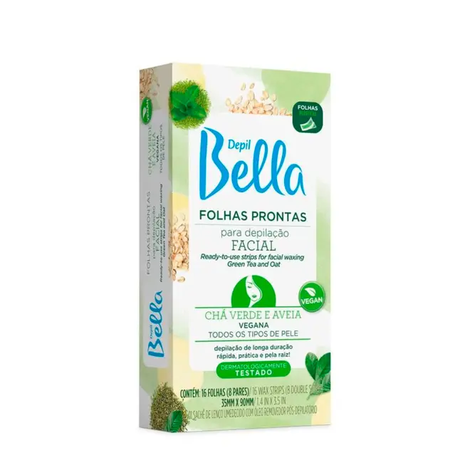Folha Depilatória Facial Depil Bella  Chá Verde 8 Pares
