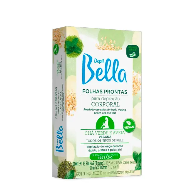 Folha Depilatória Corporal Depil Bella  Chá Verde 8 Pares