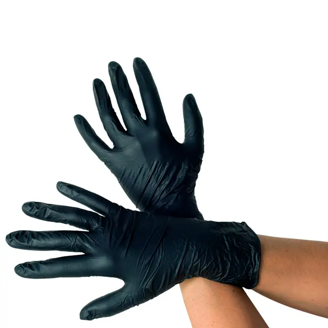 Luvas Nitrílica Descartável NTFlex Preta Grande Sem Pó 20UNID