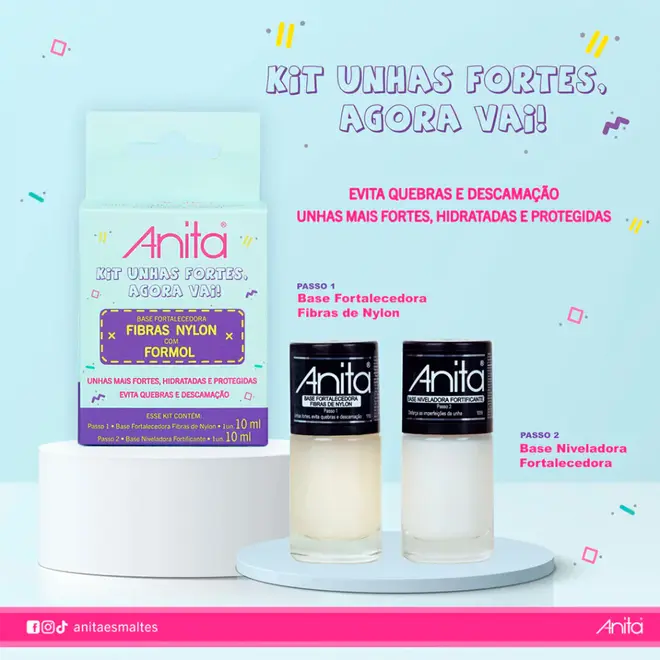 Kit Esmalte Anita Unhas Fortes Agora Vai 2unid